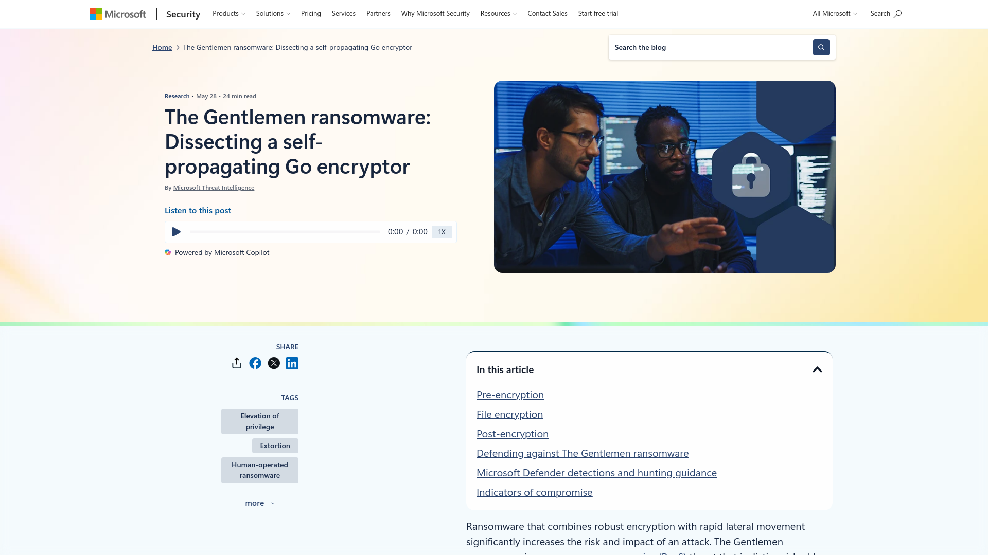 The Gentlemen ransomware: Dissecting a self-propagating Go encryptor | Microsoft Security Blog