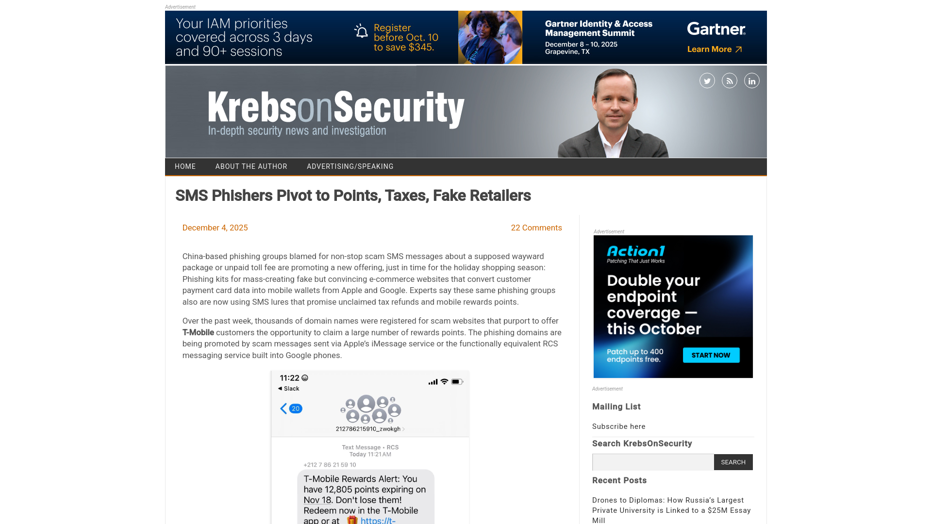 SMS Phishers Pivot to Points, Taxes, Fake Retailers – Krebs on Security