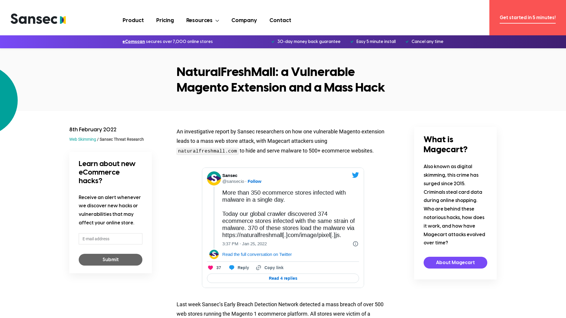 NaturalFreshMall: a Vulnerable Magento Extension and a Mass Hack – Sansec