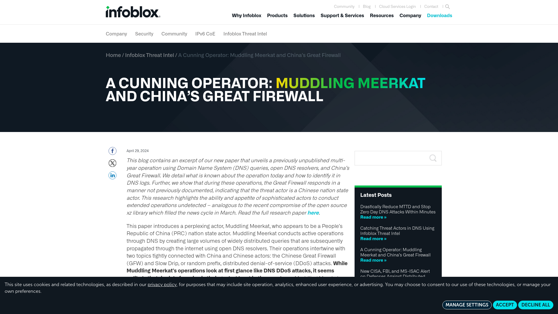 Infoblox Discovers Multiyear Sophisticated Chinese DNS Operation | Infoblox