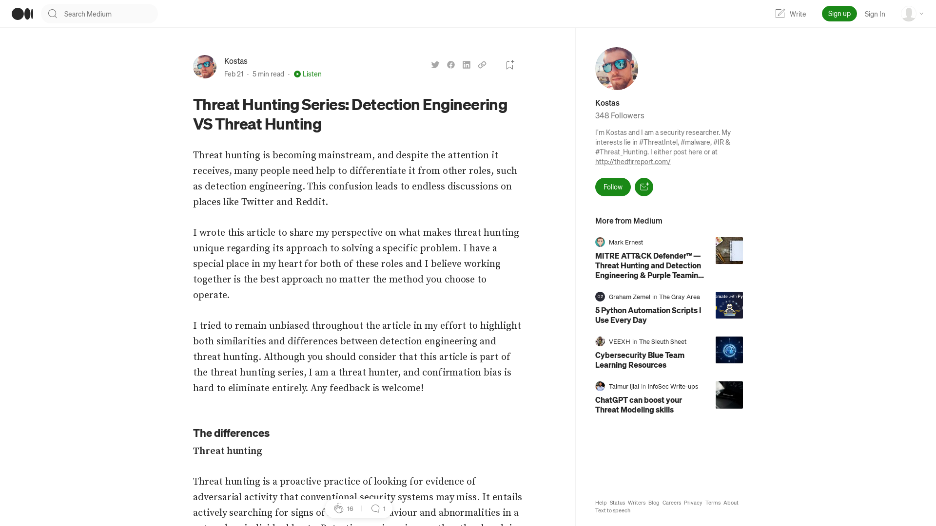 Threat Hunting Series: Detection Engineering VS Threat Hunting | by Kostas | Feb, 2023 | Medium