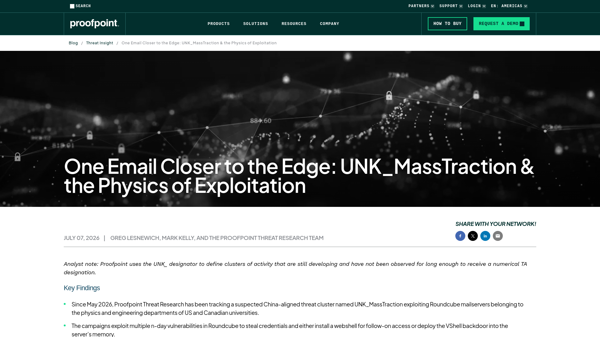 One Email Closer to the Edge: UNK_MassTraction & the Physics of Exploitation | Proofpoint US