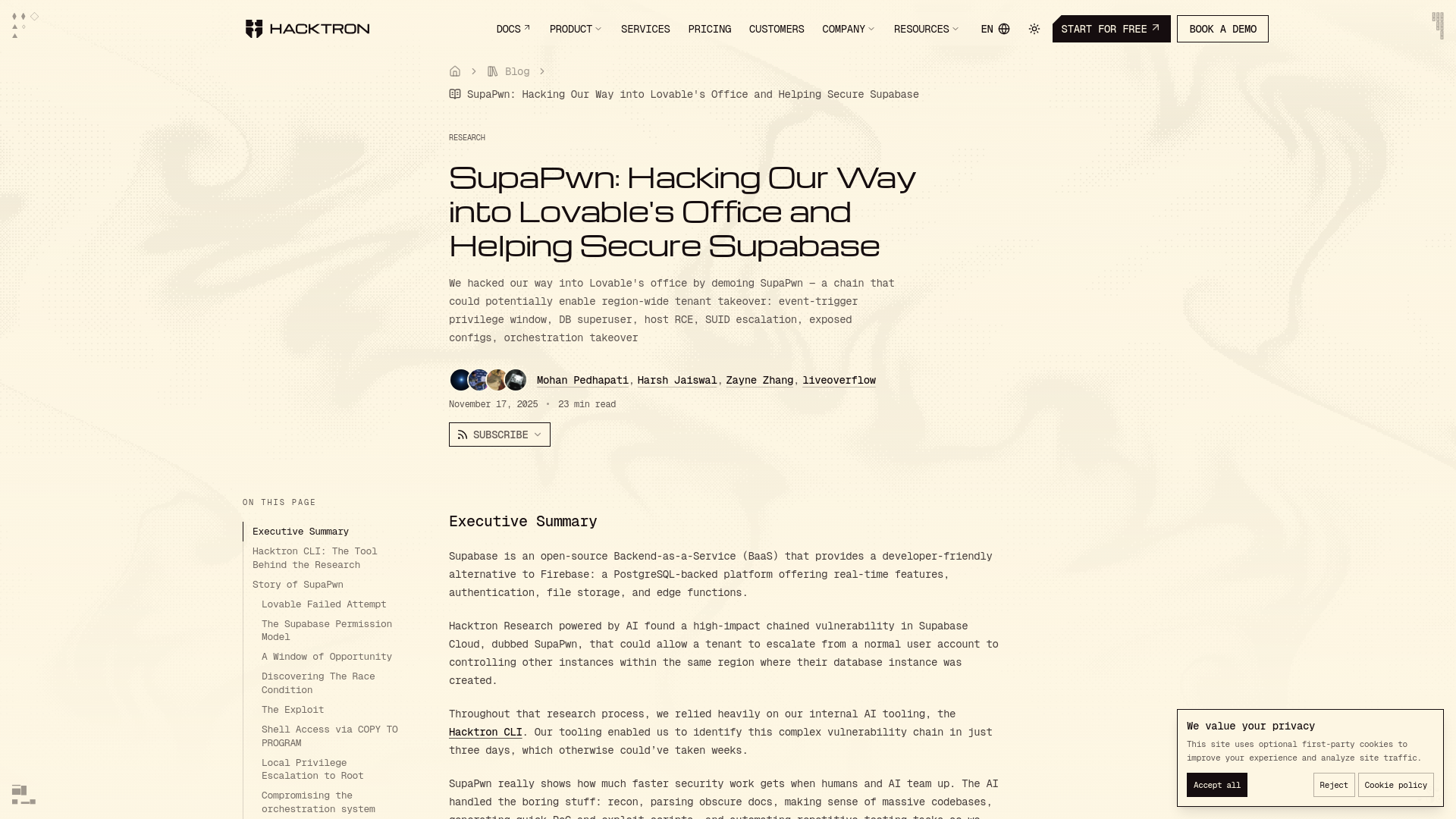 SupaPwn: Hacking Our Way into Lovable's Office and Helping Secure Supabase | Hacktron AI