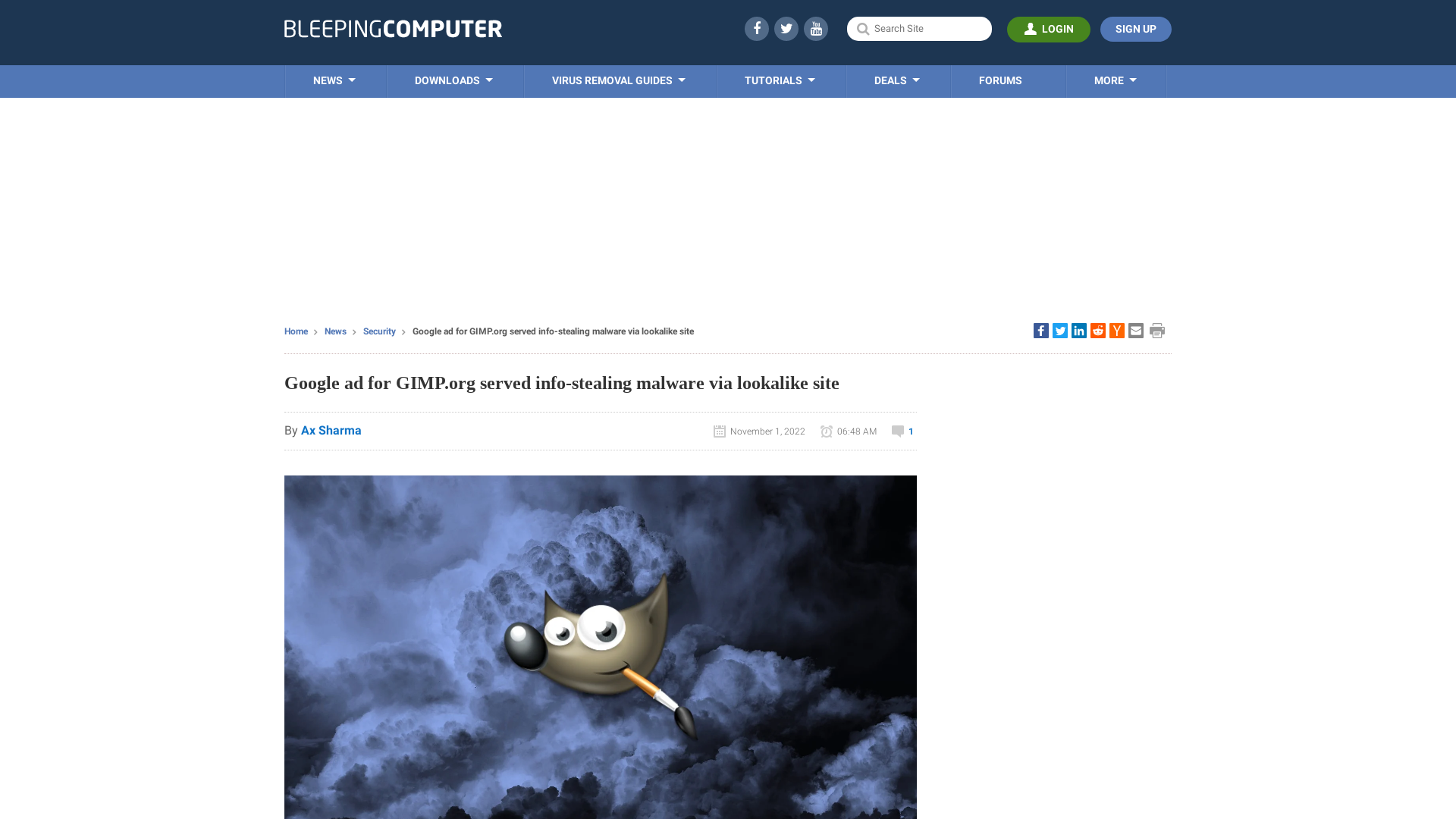 Google ad for GIMP.org served info-stealing malware via lookalike site