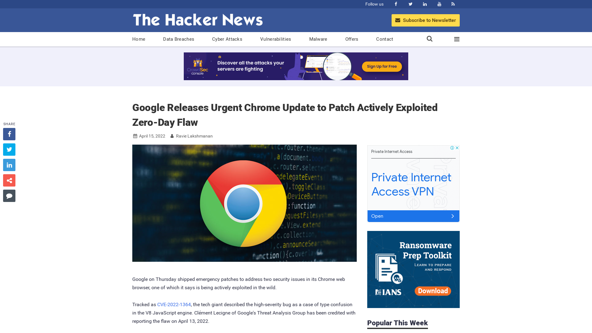 Google Releases Urgent Chrome Update to Patch Actively Exploited Zero-Day Flaw