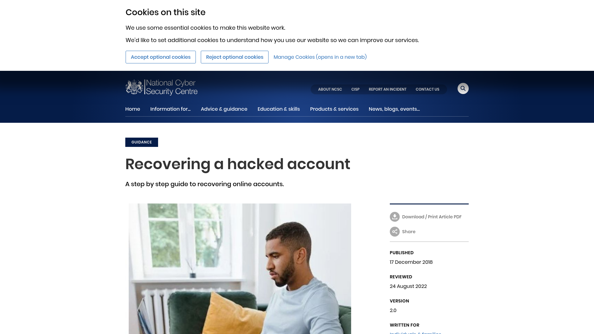 Recovering a hacked account - NCSC.GOV.UK