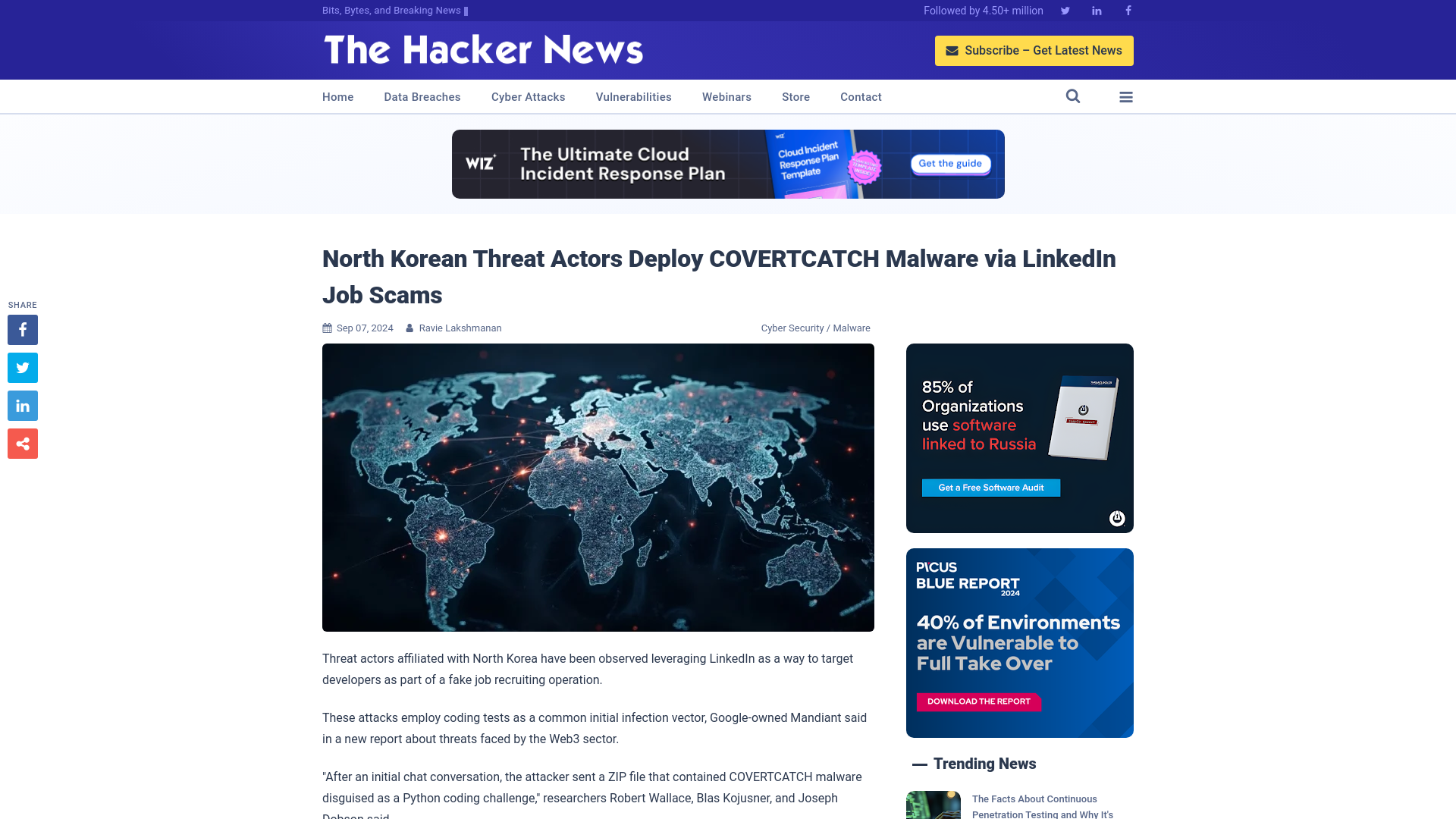 North Korean Threat Actors Deploy COVERTCATCH Malware via LinkedIn Job Scams