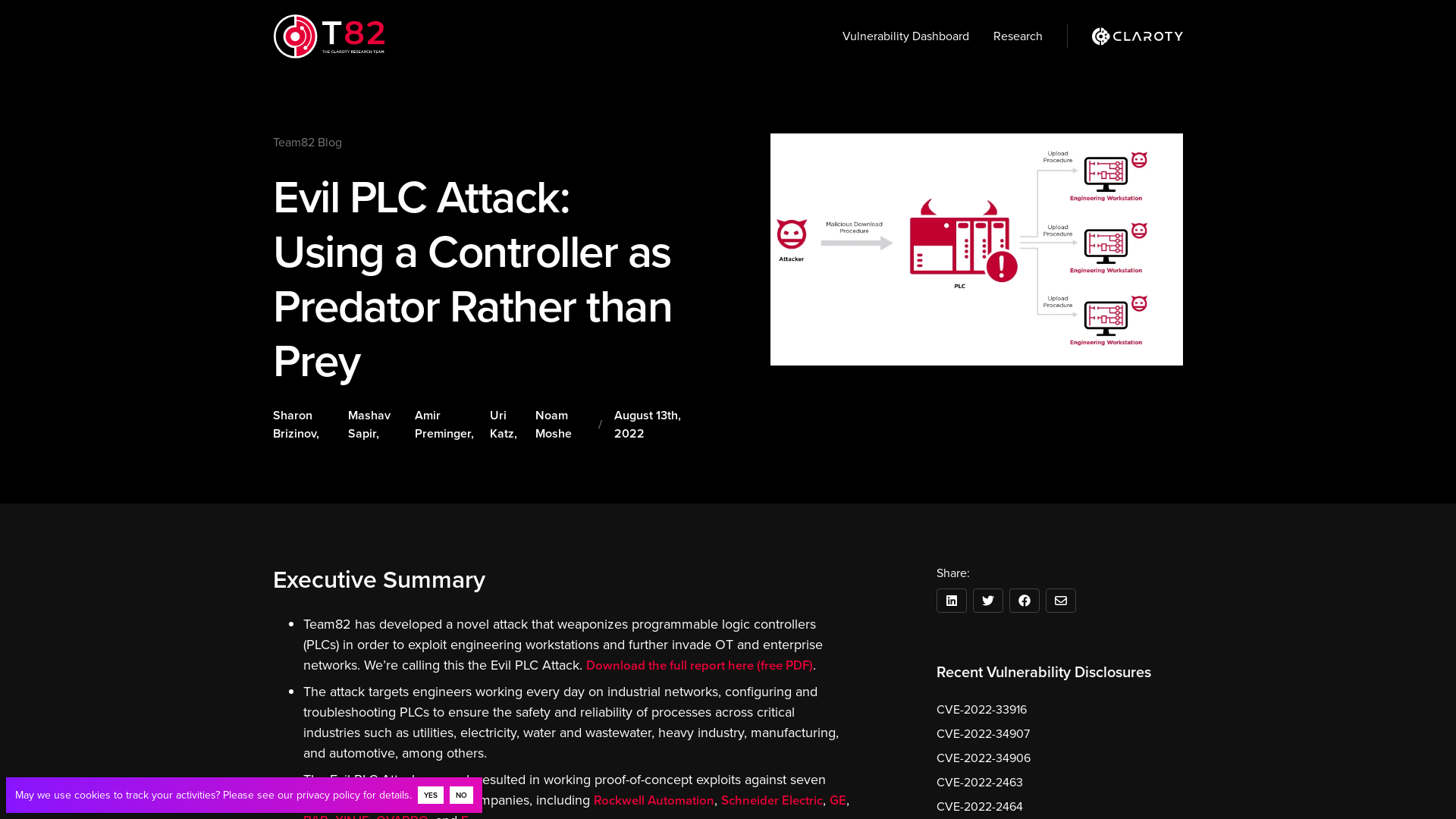 Evil PLC Attack: Hacking PLCs to Attack Engineering Workstations | Claroty