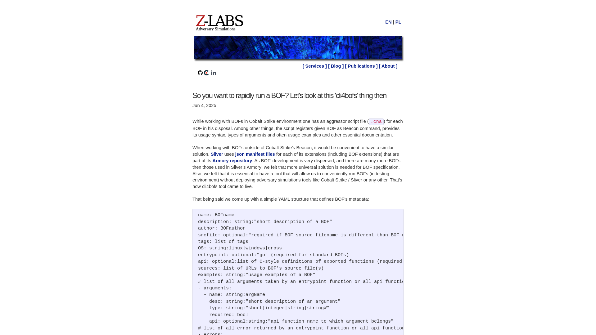 So you want to rapidly run a BOF? Let's look at this 'cli4bofs' thing then