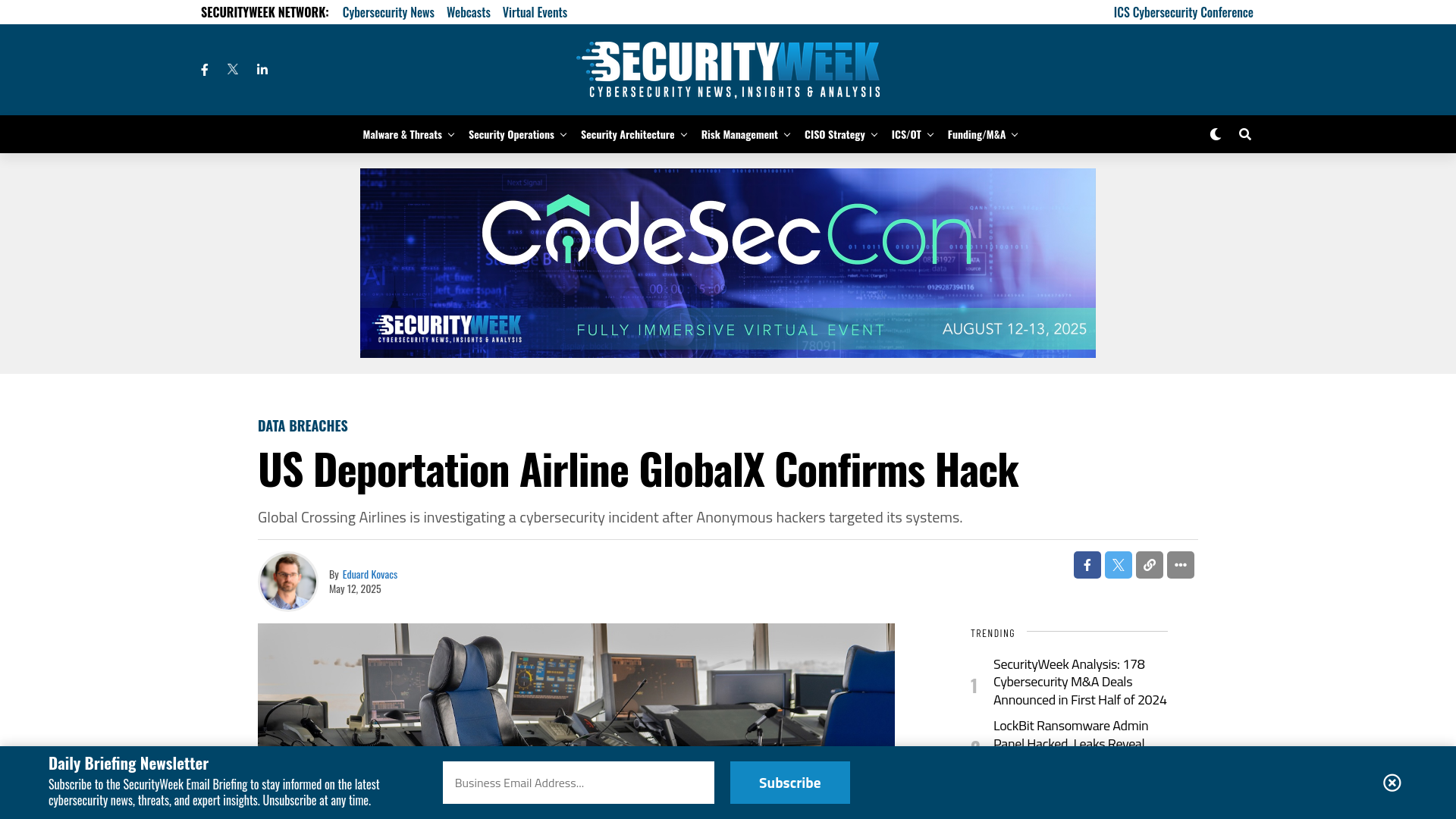 US Deportation Airline GlobalX Confirms Hack - SecurityWeek