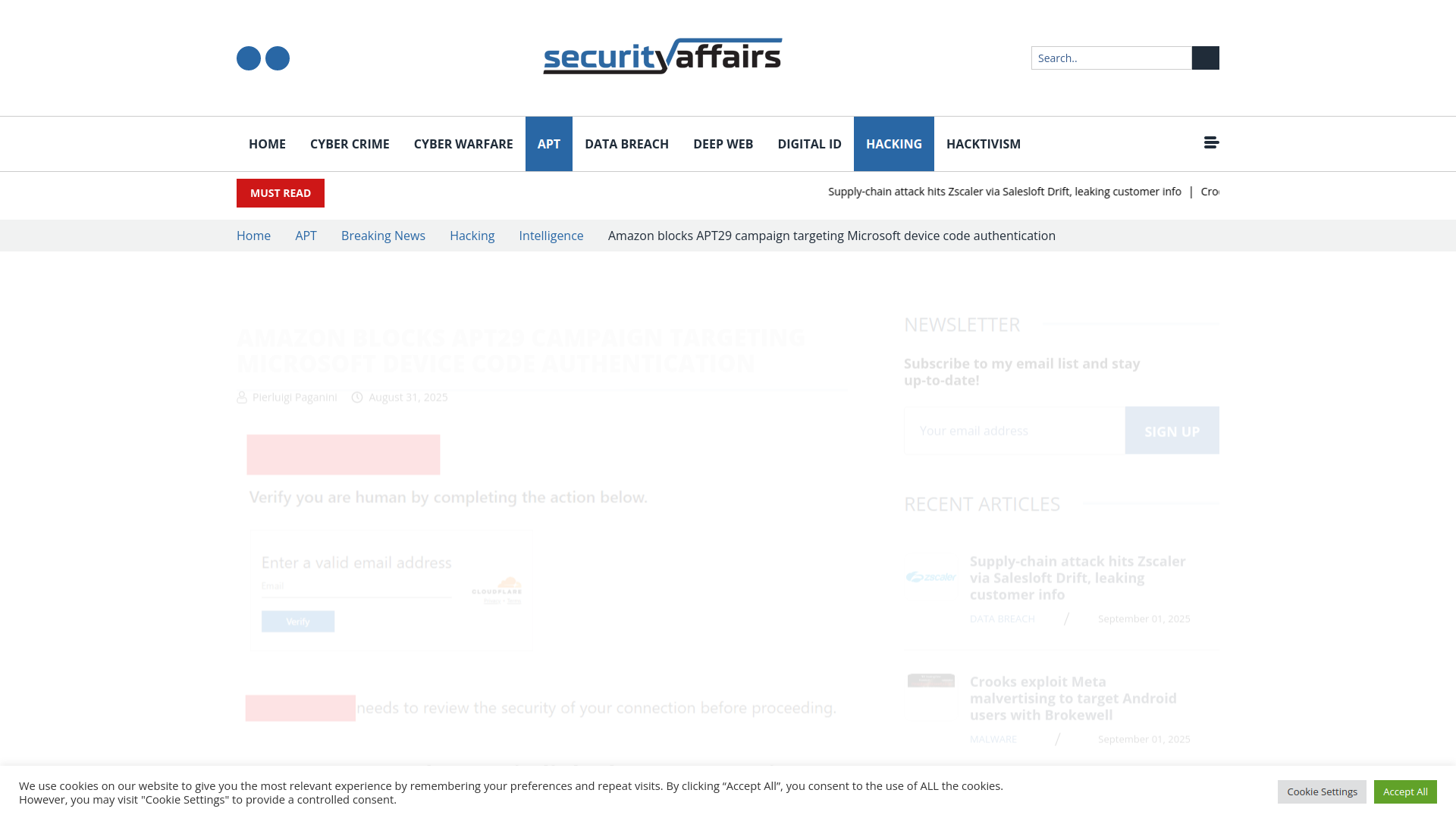 Amazon blocks APT29 campaign targeting Microsoft device code authentication