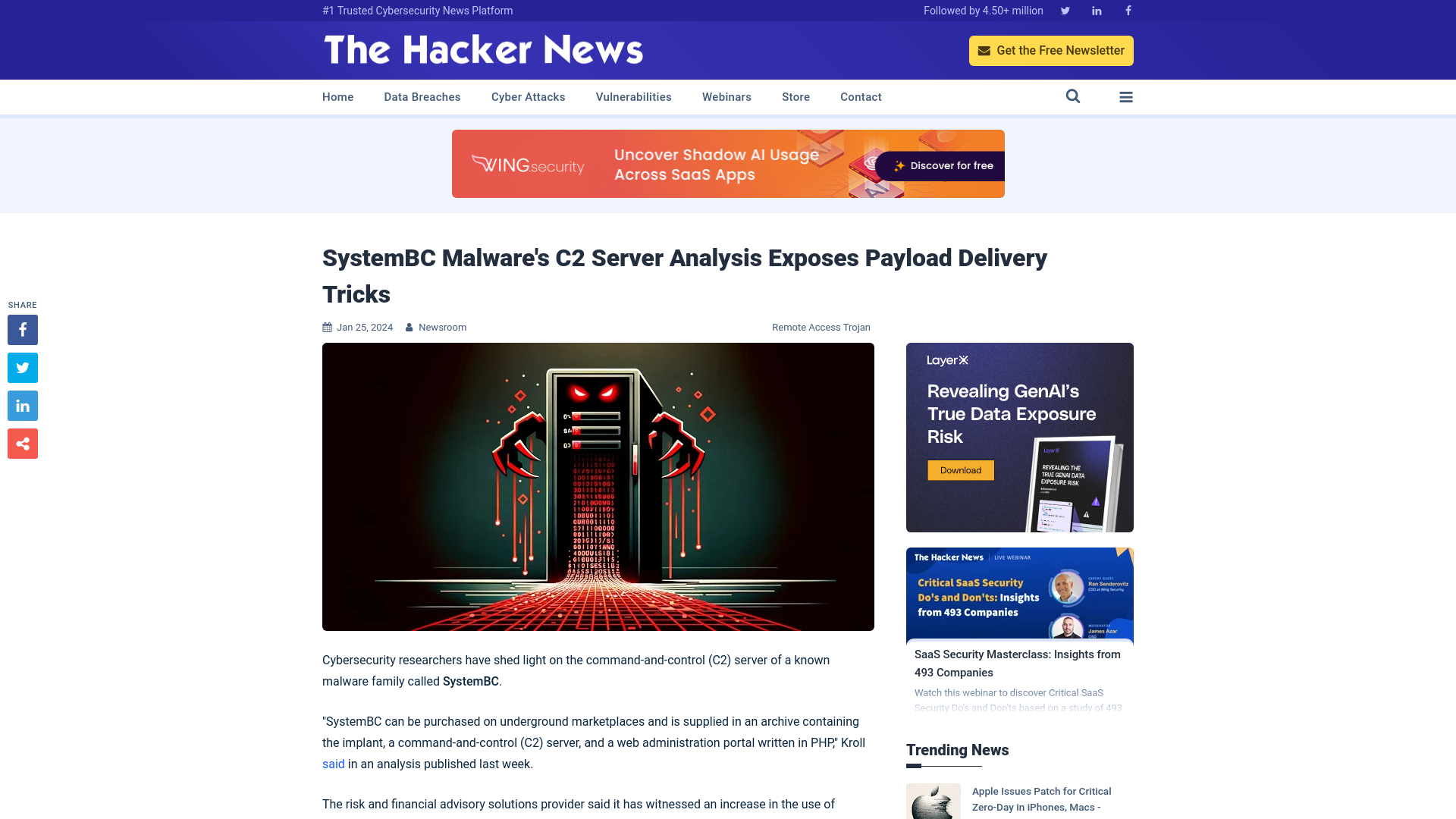 SystemBC Malware's C2 Server Analysis Exposes Payload Delivery Tricks