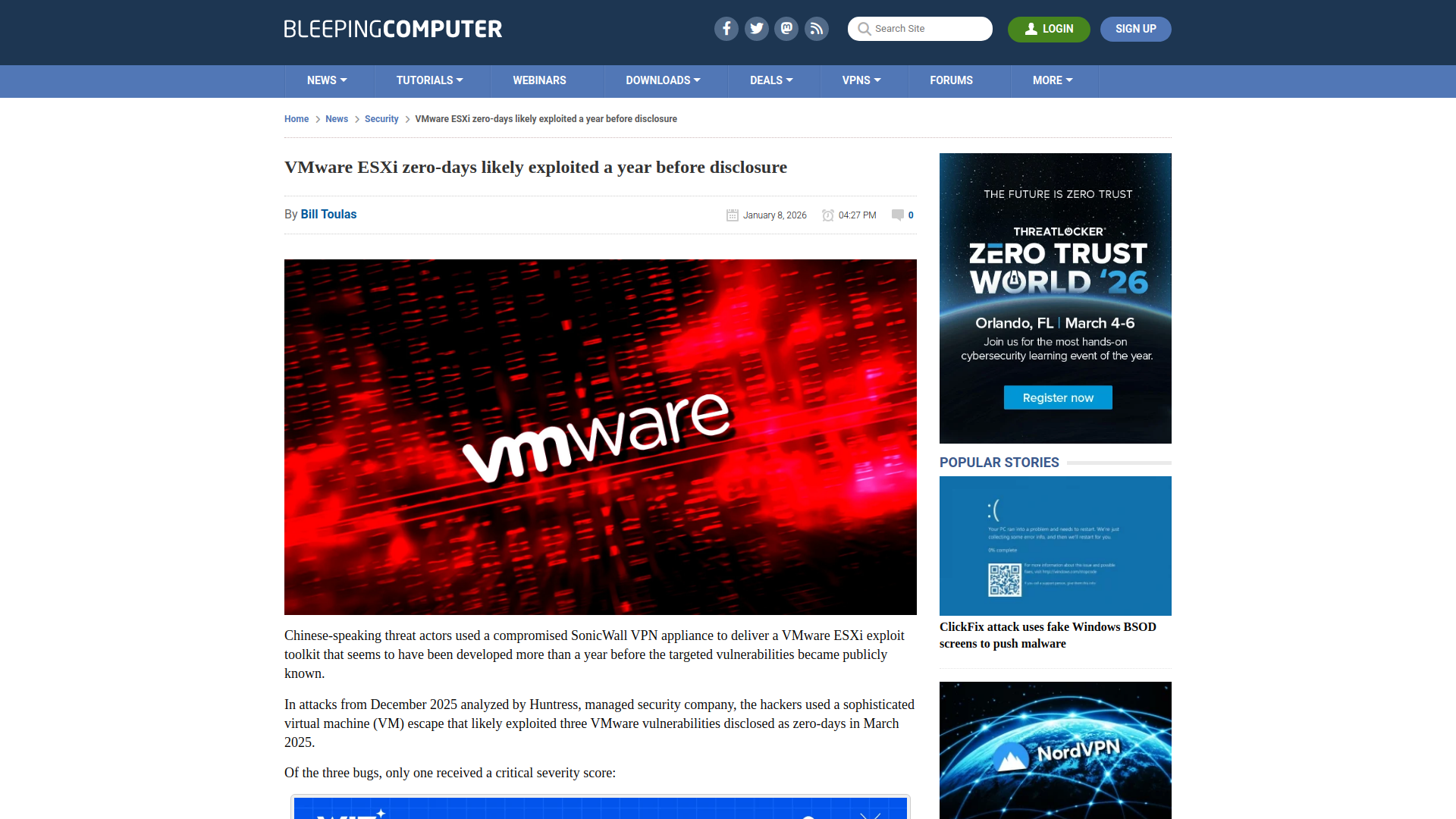 VMware ESXi zero-days likely exploited a year before disclosure