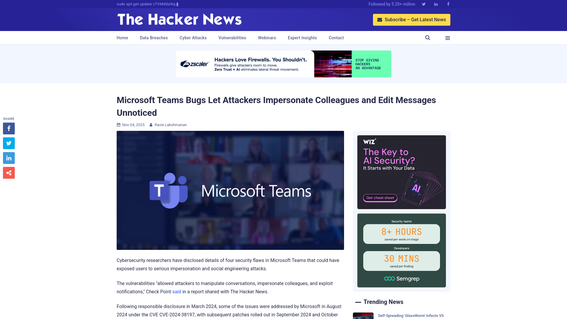 Microsoft Teams Bugs Let Attackers Impersonate Colleagues and Edit Messages Unnoticed