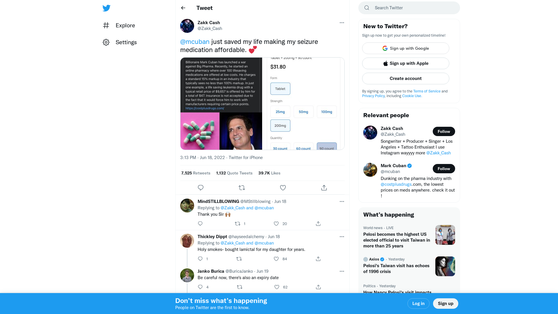 Zakk Cash on Twitter: "@mcuban just saved my life making my seizure medication affordable. 💕 https://t.co/8gyPIICv0g" / Twitter