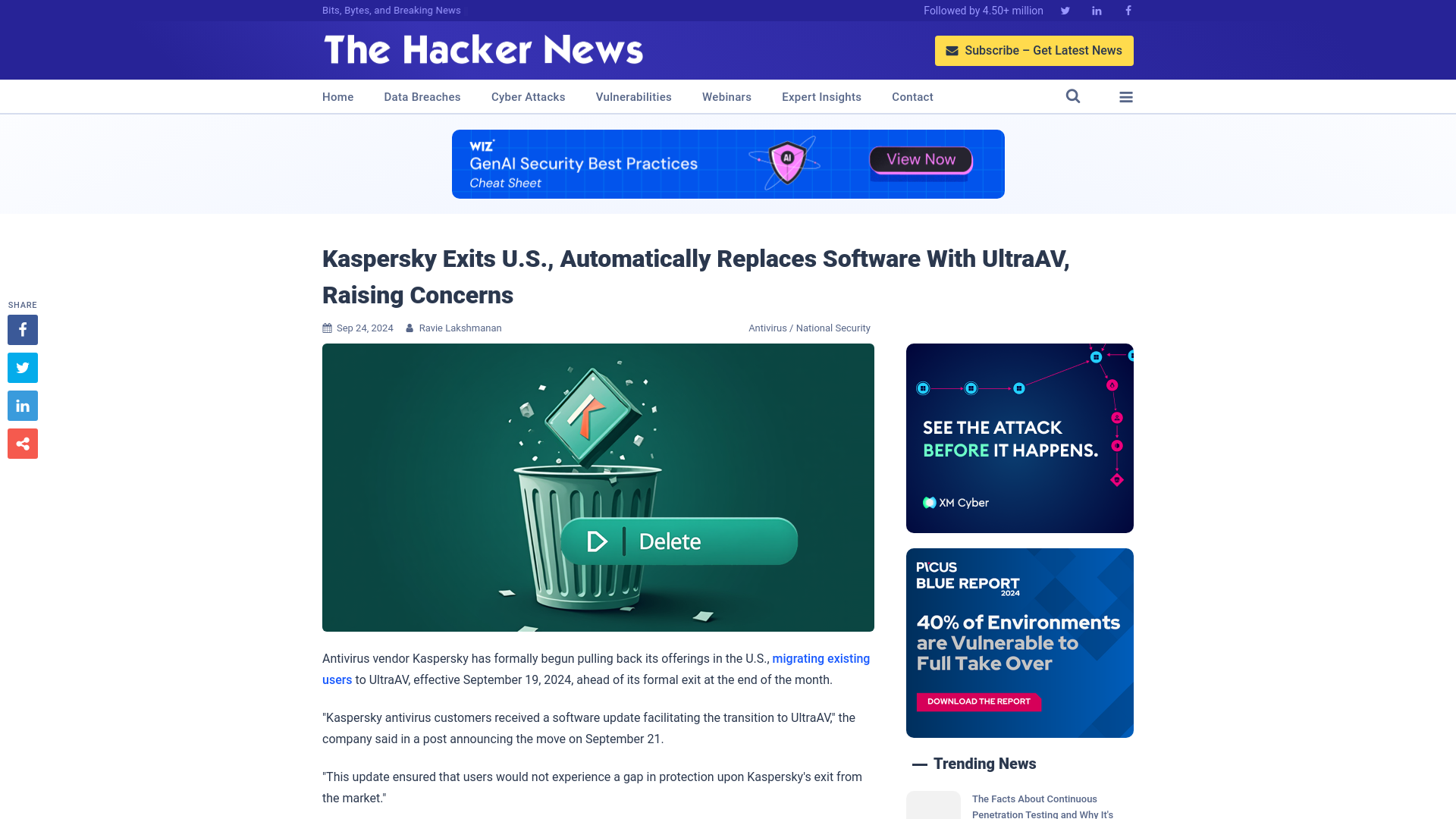 Kaspersky Exits U.S., Automatically Replaces Software With UltraAV, Raising Concerns