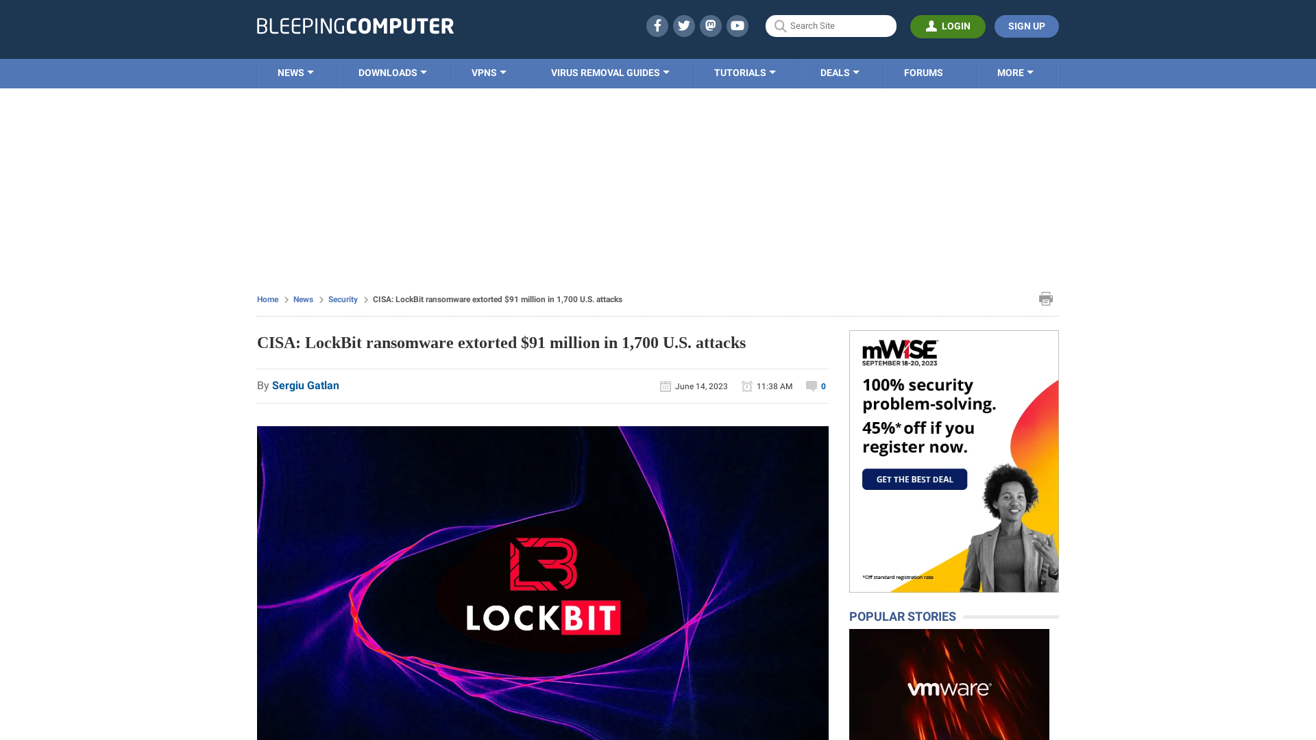 CISA: LockBit ransomware extorted $91 million in 1,700 U.S. attacks