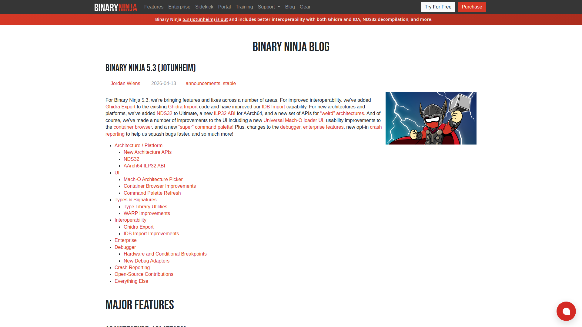 Binary Ninja - Binary Ninja 5.3 (Jotunheim)