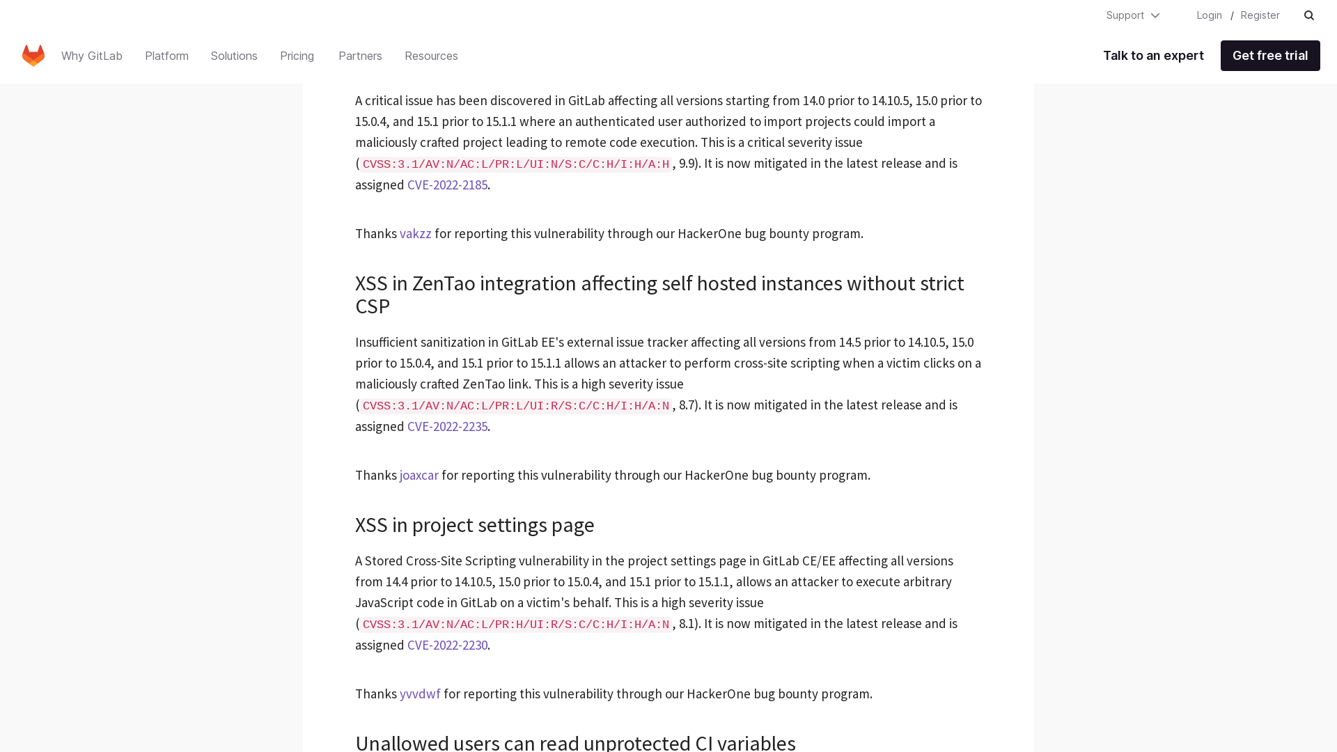GitLab Critical Security Release: 15.1.1, 15.0.4, and 14.10.5 | GitLab