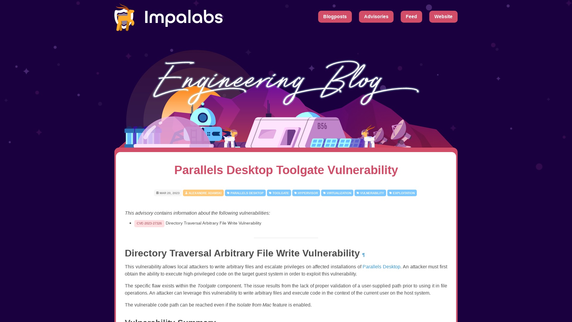 Parallels Desktop Toolgate Vulnerability - Impalabs Blog