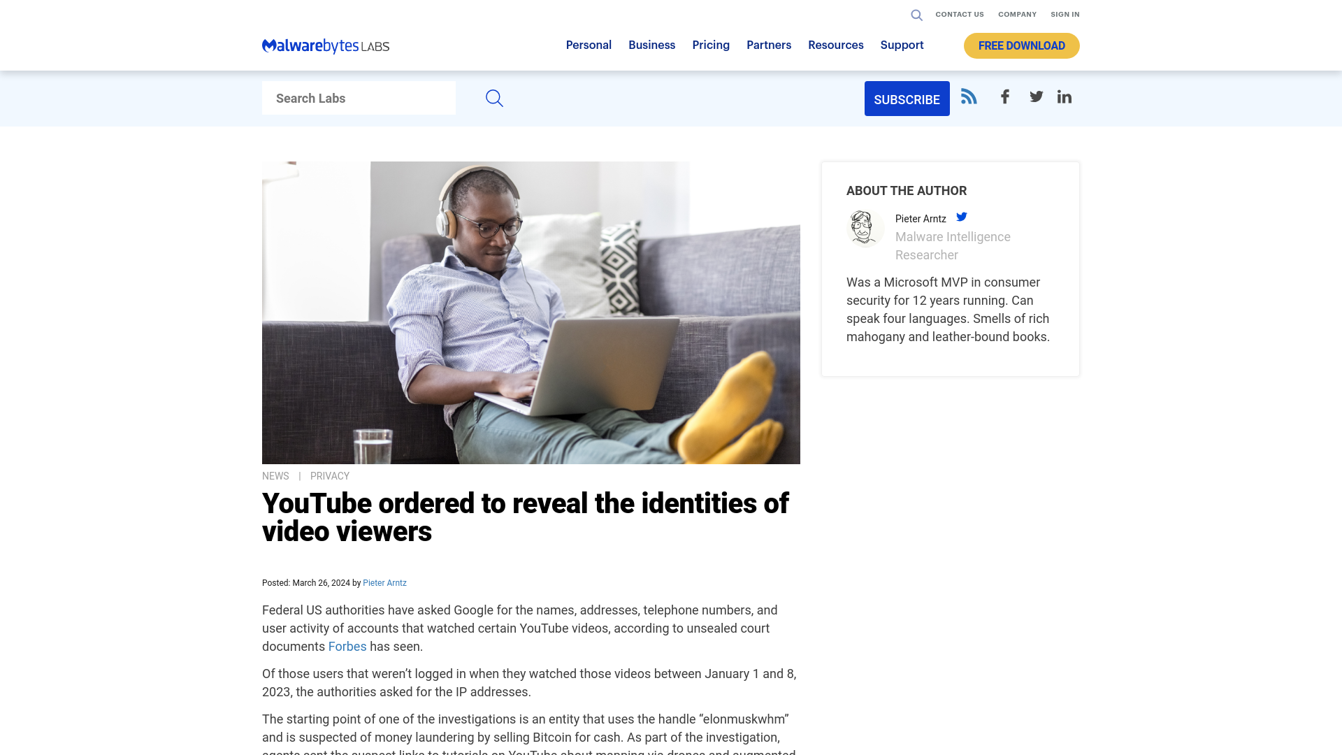 YouTube ordered to reveal the identities of video viewers | Malwarebytes