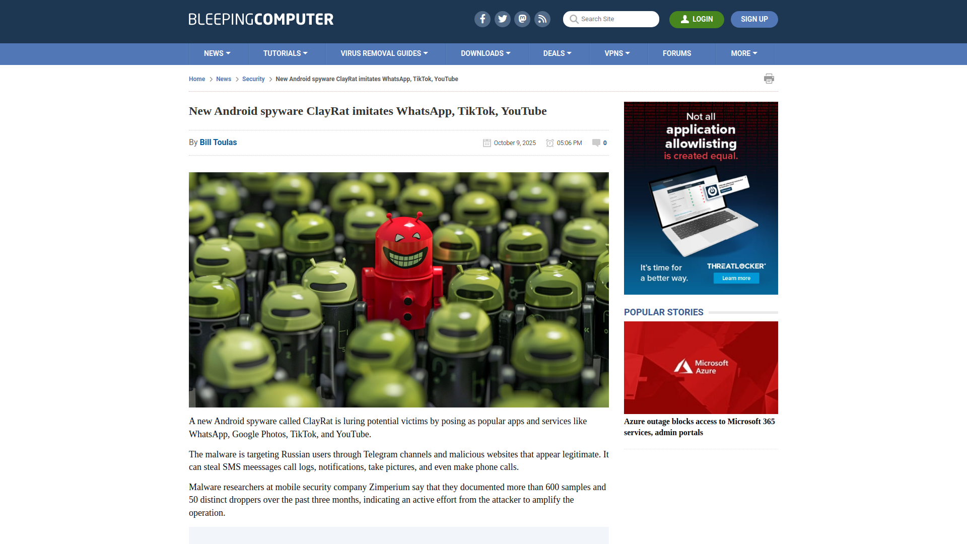 New Android spyware ClayRat imitates WhatsApp, TikTok, YouTube