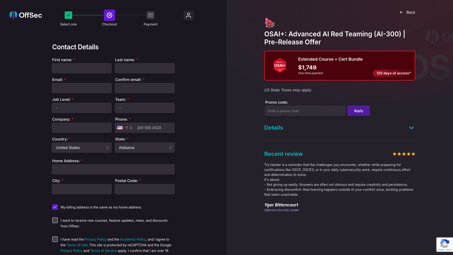 Contact Details | OffSec
