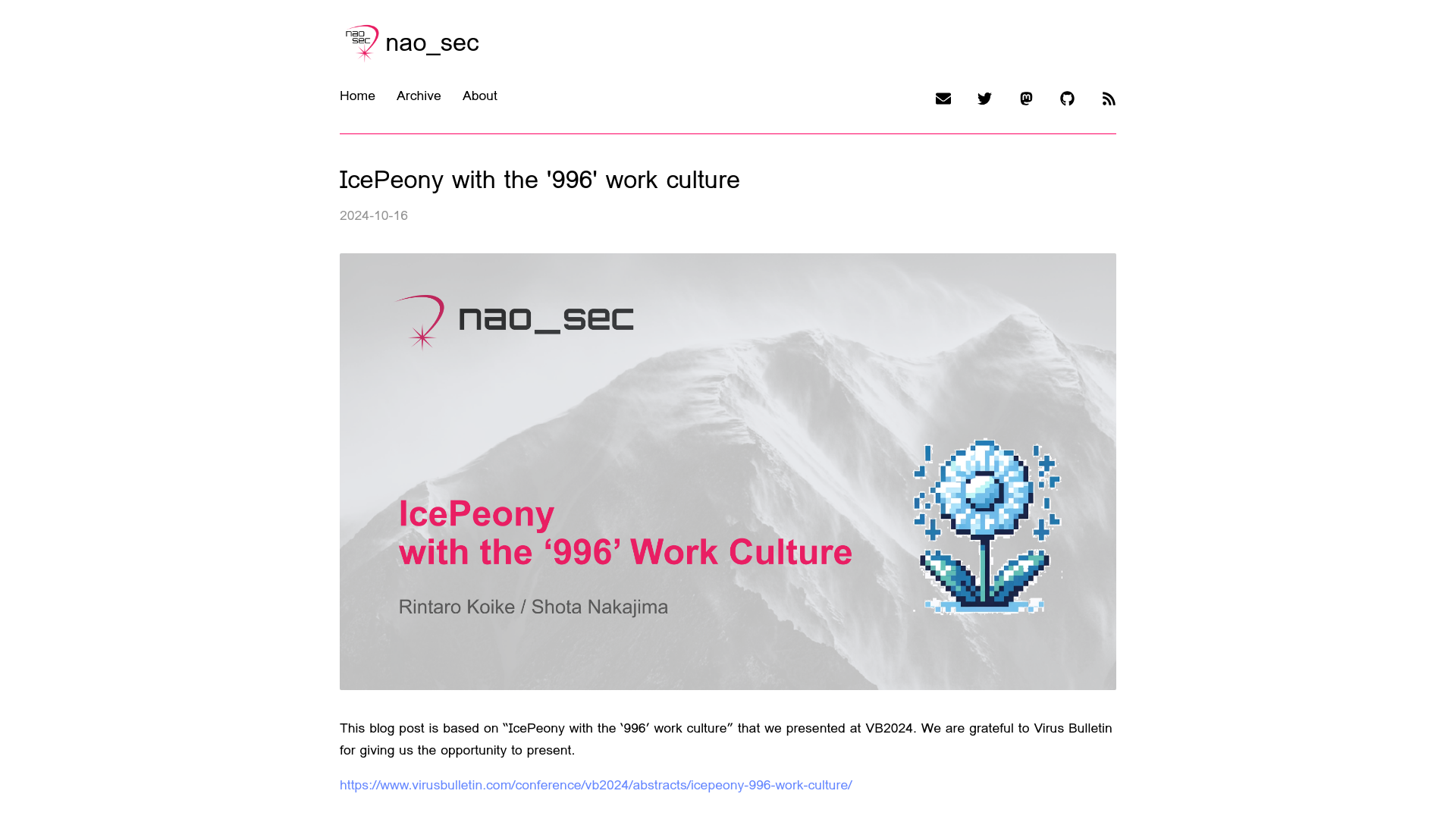 IcePeony with the '996' work culture | @nao_sec