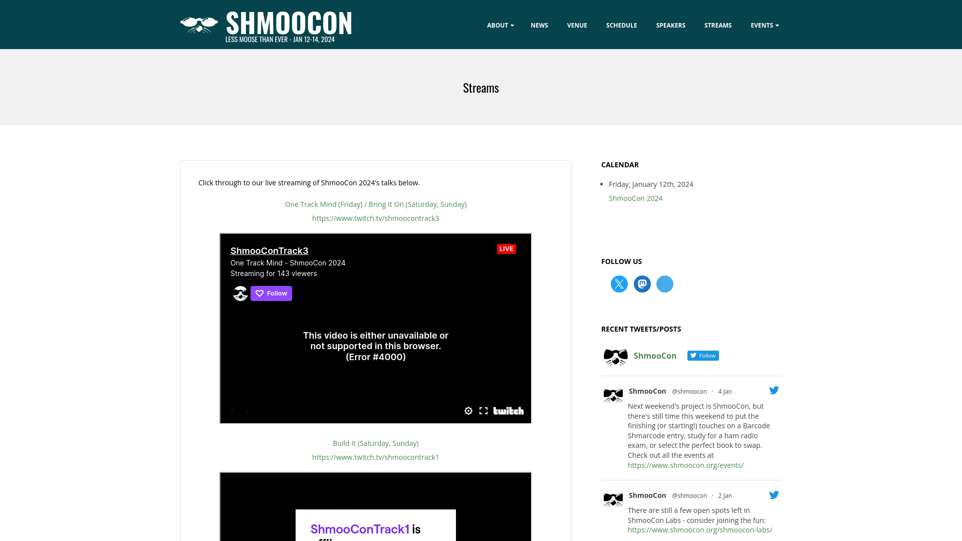 Streams – ShmooCon