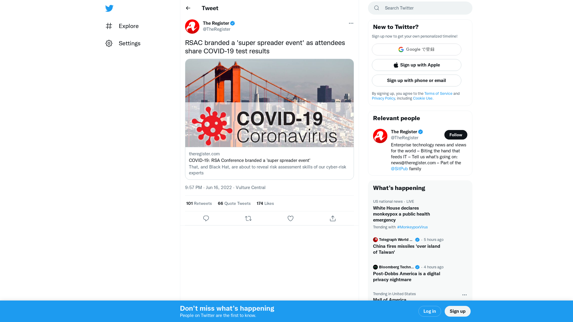 The Register on Twitter: "RSAC branded a 'super spreader event' as attendees share COVID-19 test results https://t.co/4WwwzVNUxY" / Twitter