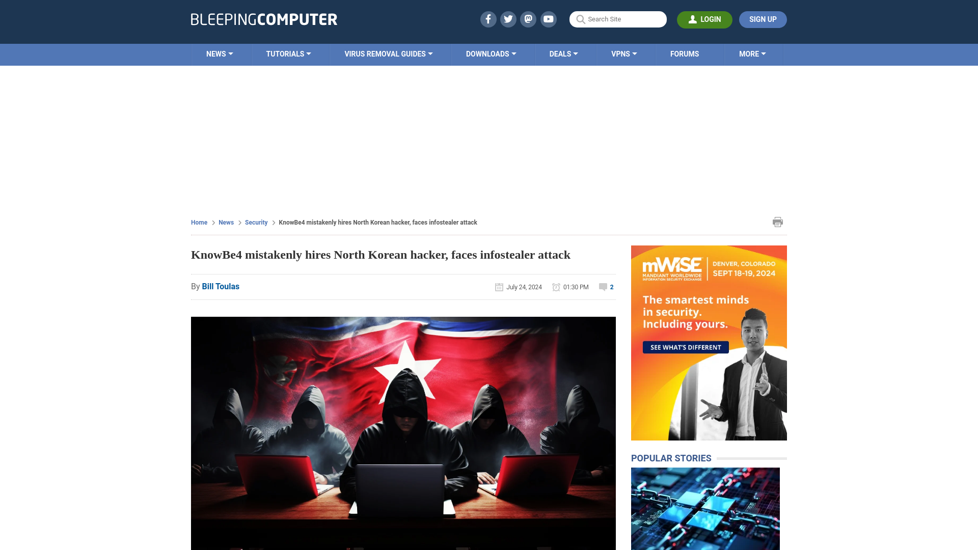 KnowBe4 mistakenly hires North Korean hacker, faces infostealer attack