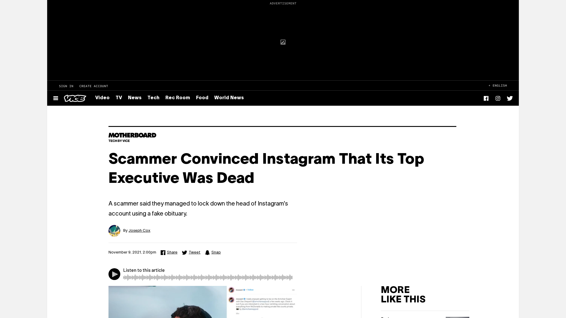 Scammer Convinced Instagram That Its Top Executive Was Dead