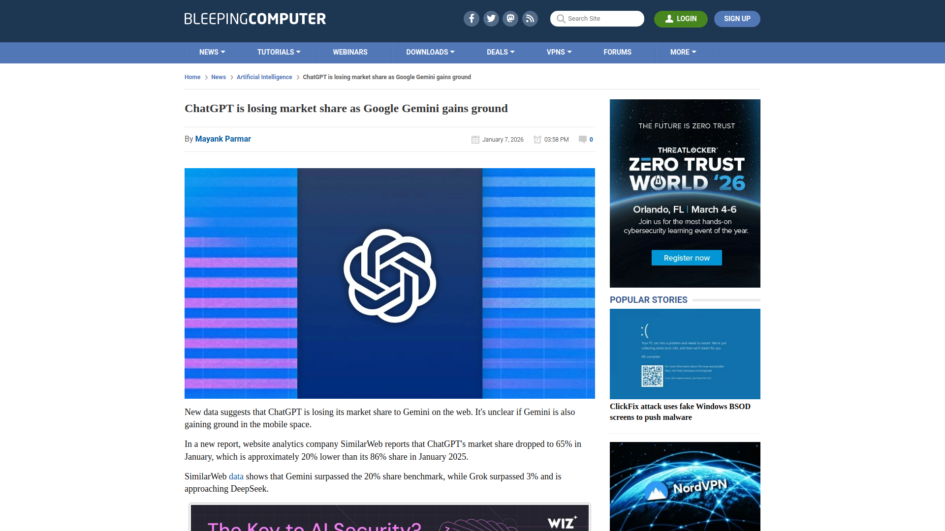 ChatGPT is losing market share as Google Gemini gains ground