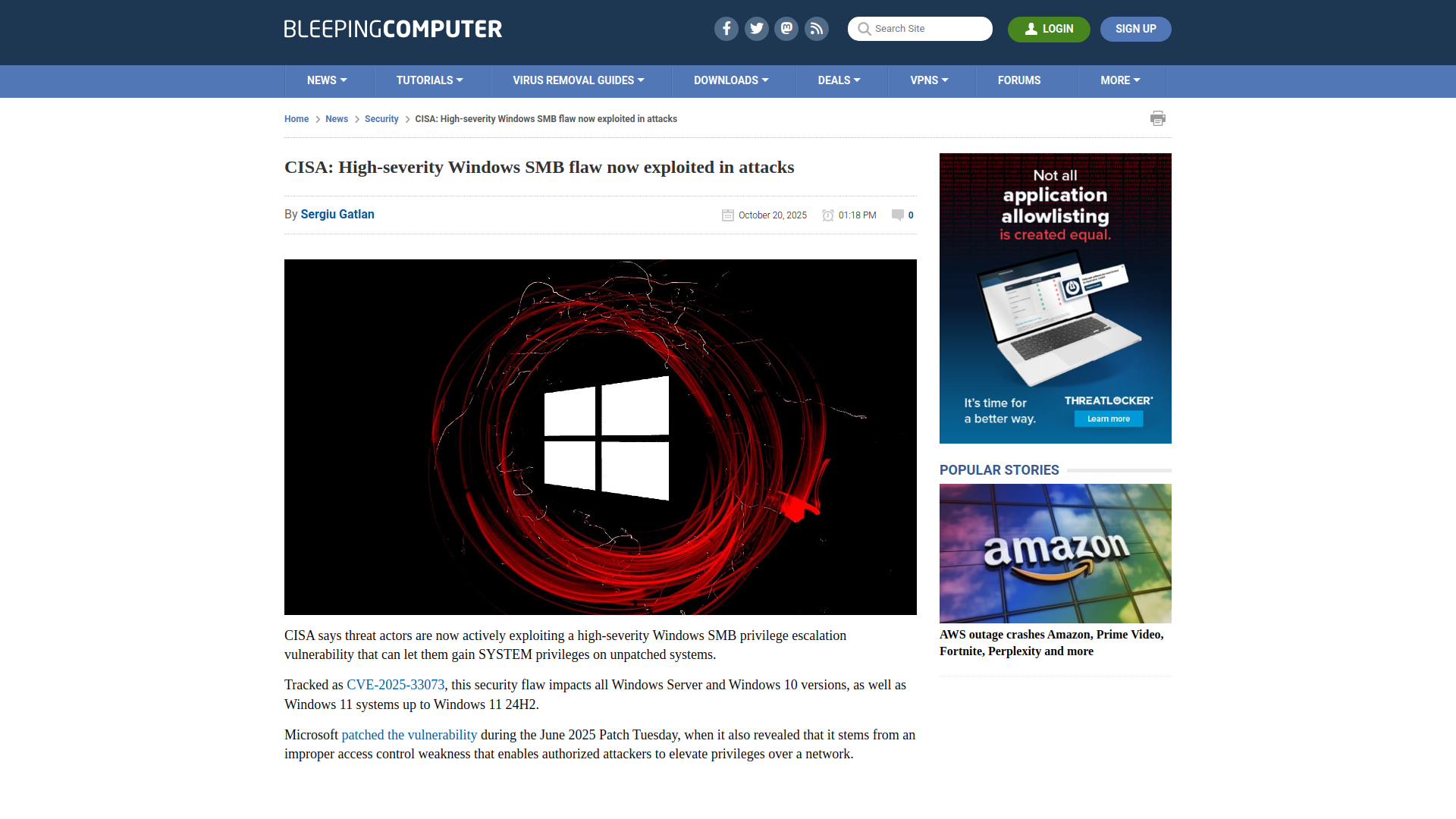 CISA: High-severity Windows SMB flaw now exploited in attacks