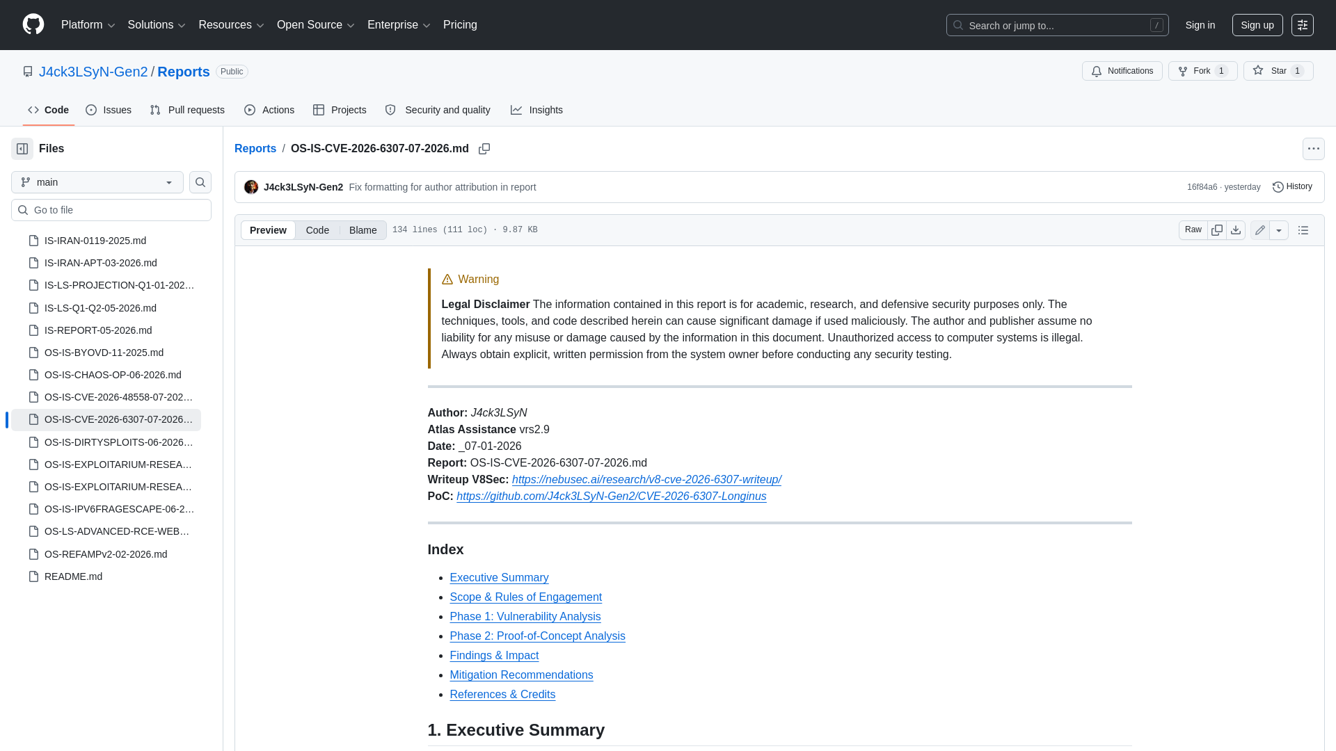 Reports/OS-IS-CVE-2026-6307-07-2026.md at main · J4ck3LSyN-Gen2/Reports · GitHub
