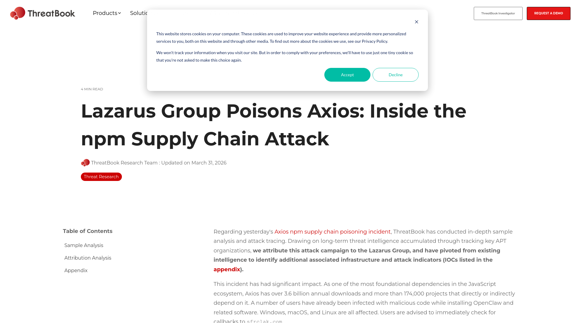 Lazarus Group Poisons Axios: Inside the npm Supply Chain Attack