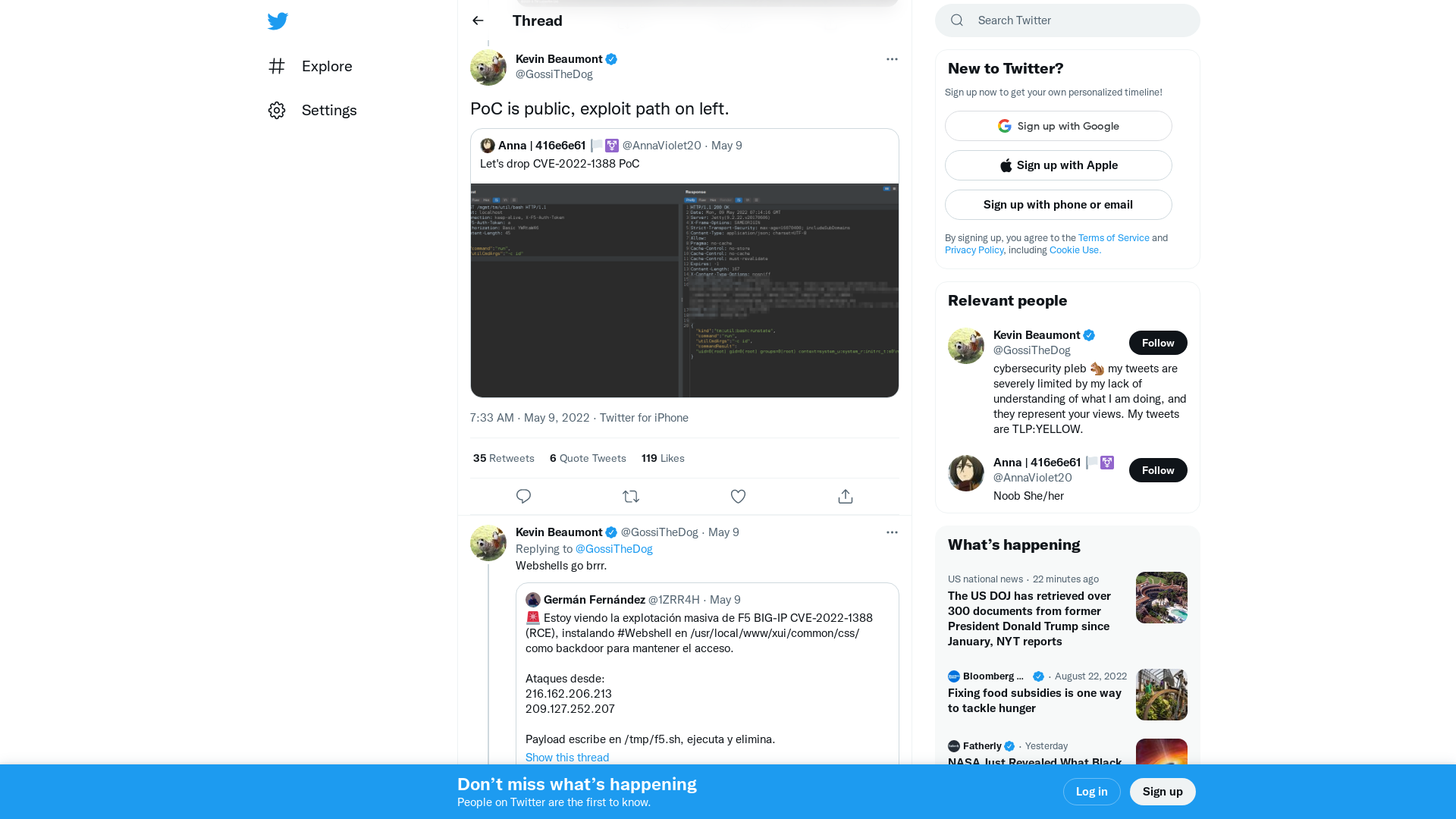 Kevin Beaumont on Twitter: "PoC is public, exploit path on left." / Twitter