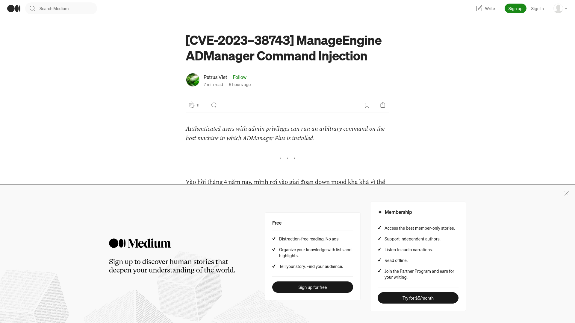 [CVE-2023–38743] ManageEngine ADManager Command Injection | by Petrus Viet | Oct, 2023 | Medium