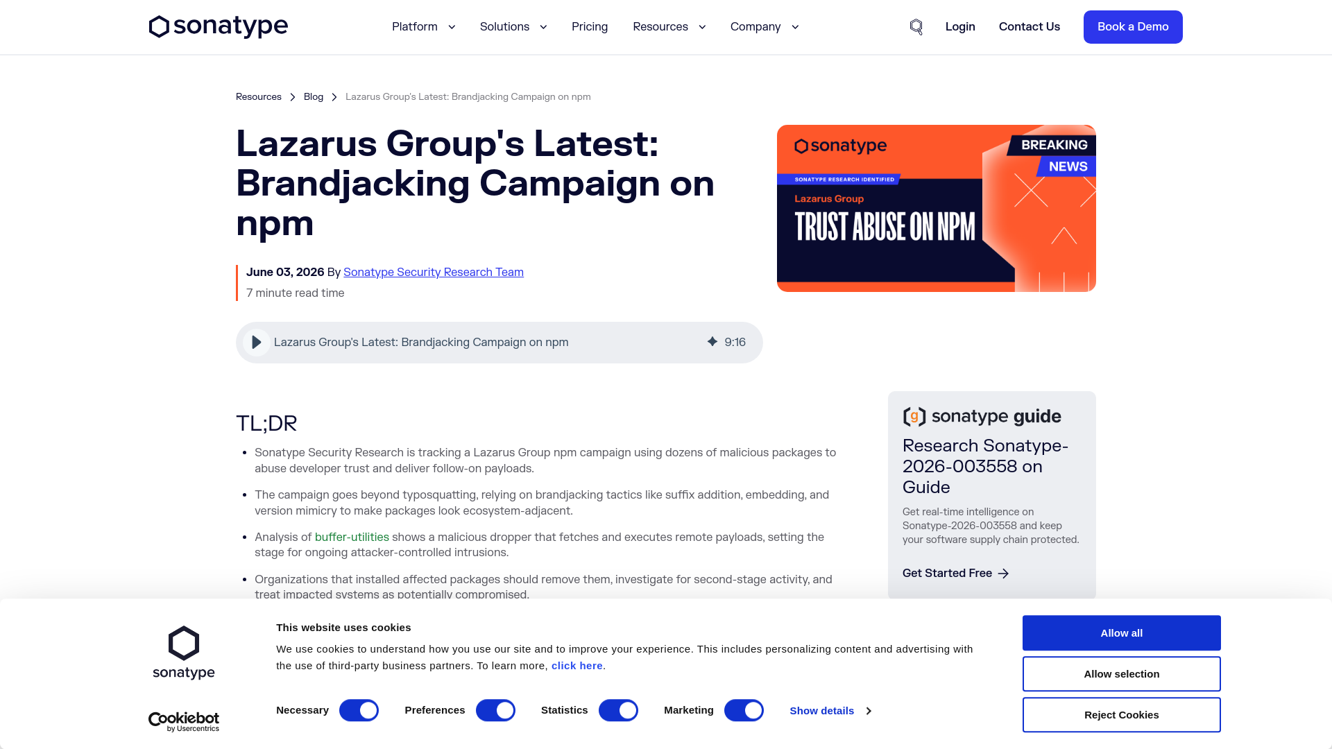 Lazarus Group's Latest: Brandjacking Campaign on npm