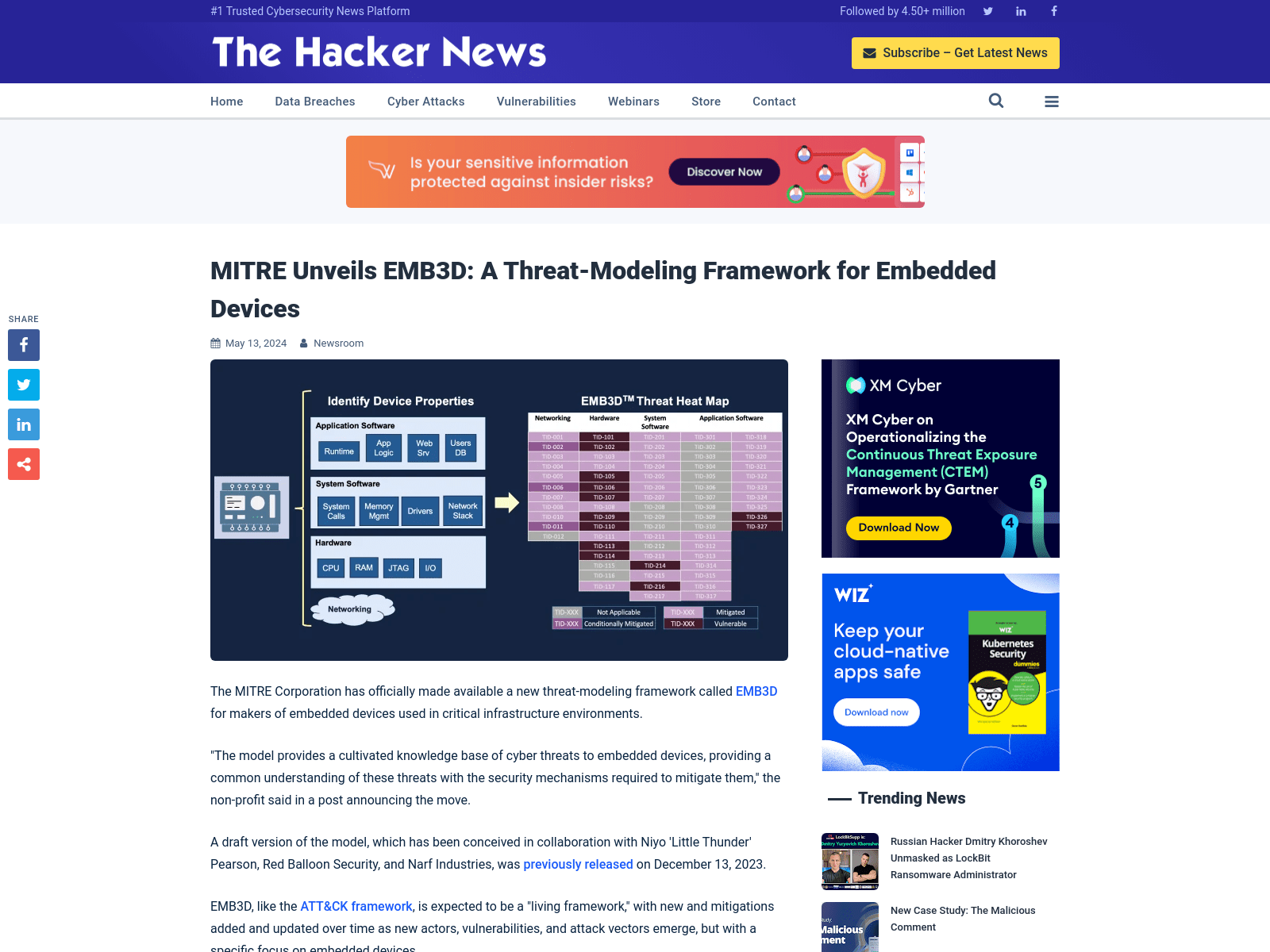 MITRE Unveils EMB3D: A Threat-Modeling Framework for Embedded Devices