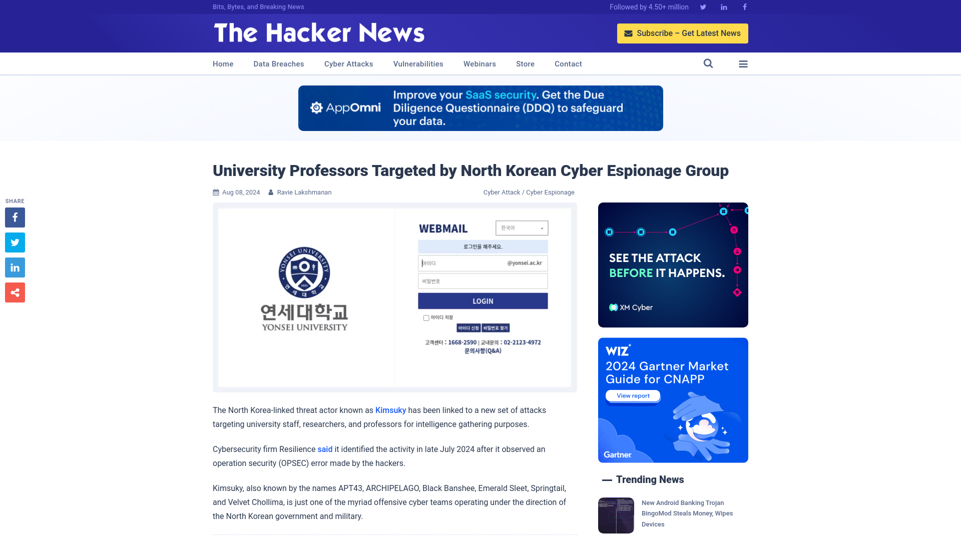 University Professors Targeted by North Korean Cyber Espionage Group