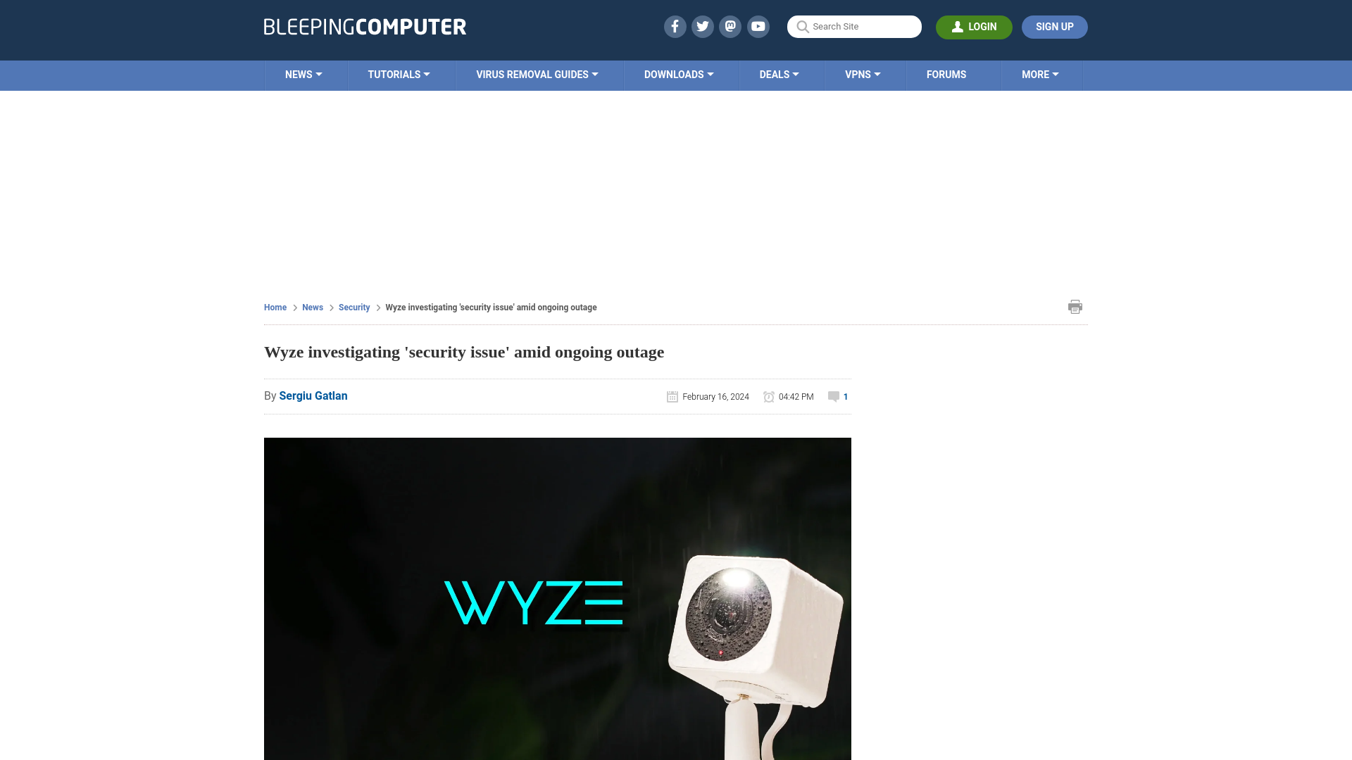 Wyze investigating 'security issue' amid ongoing outage