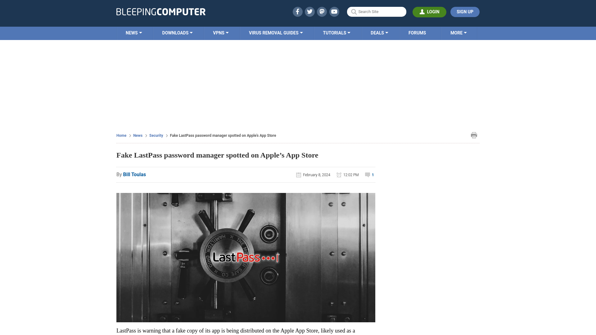 Fake LastPass password manager spotted on Apple’s App Store