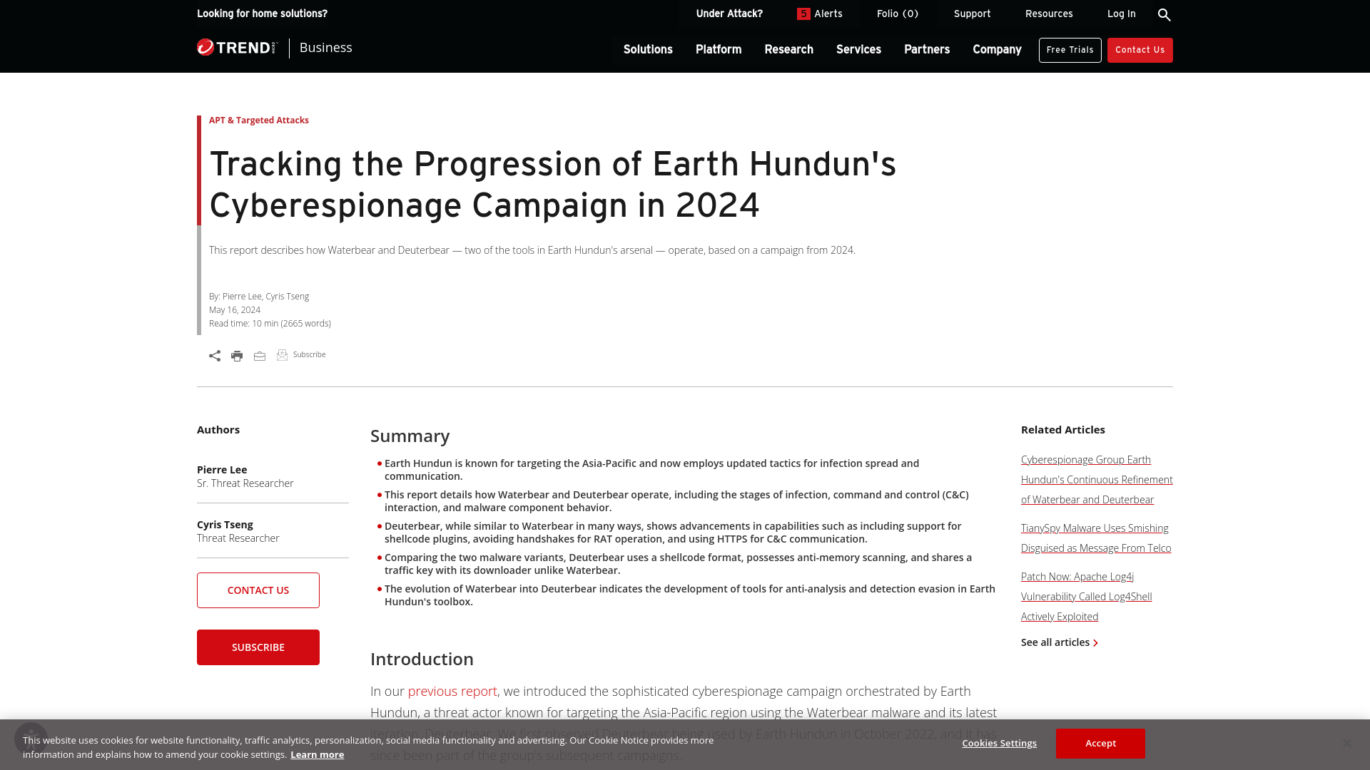 Tracking the Progression of Earth Hundun's Cyberespionage Campaign in 2024 | Trend Micro (US)