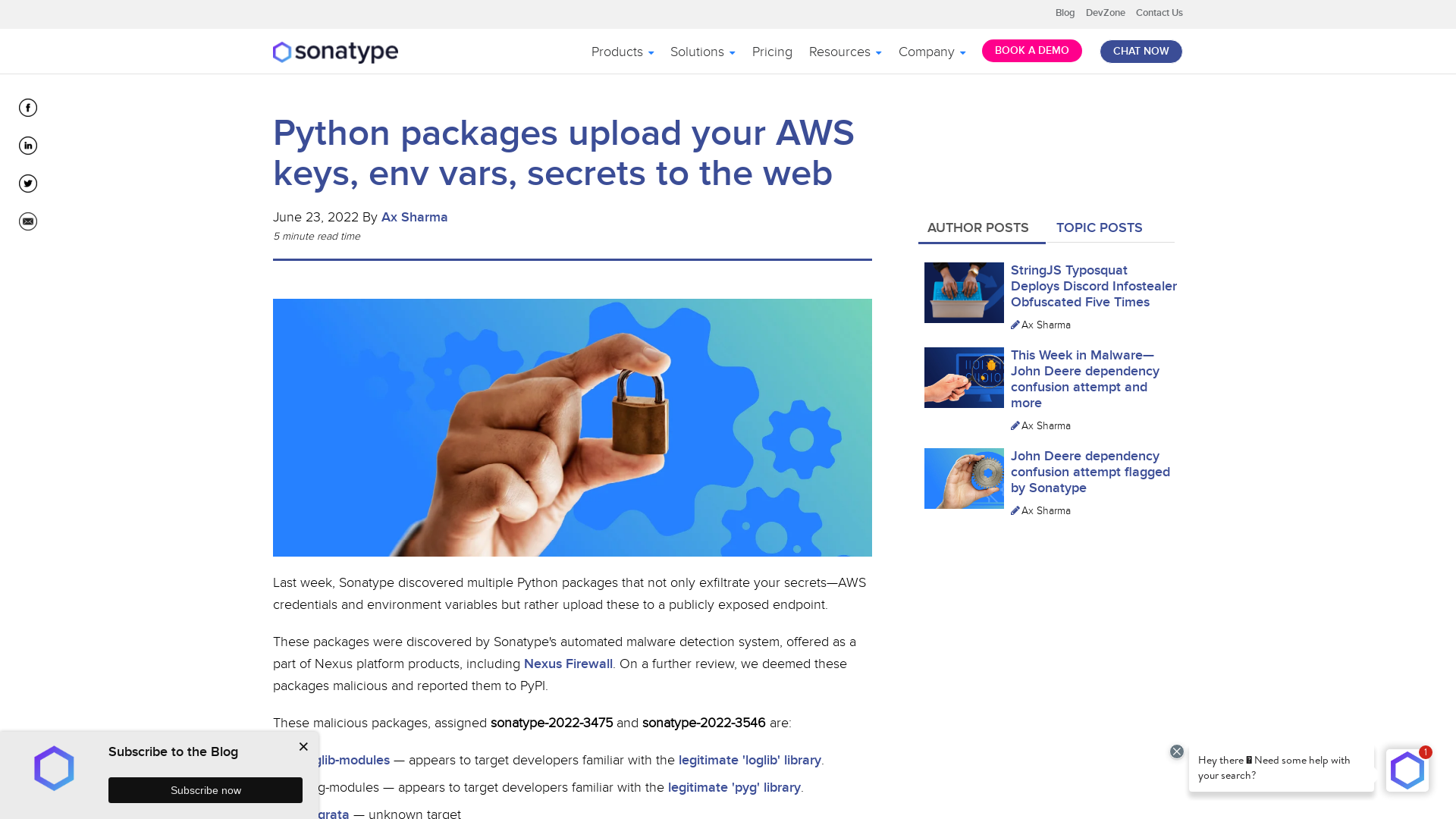 Python packages upload your AWS keys, env vars, secrets to the web
