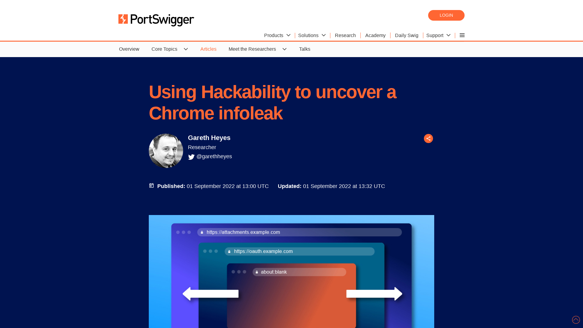 Using Hackability to uncover a Chrome infoleak | PortSwigger Research