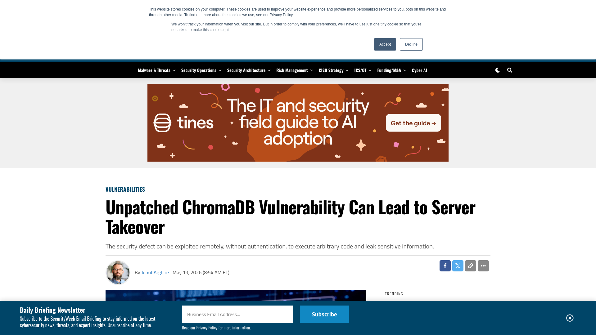 Unpatched ChromaDB Vulnerability Can Lead to Server Takeover - SecurityWeek
