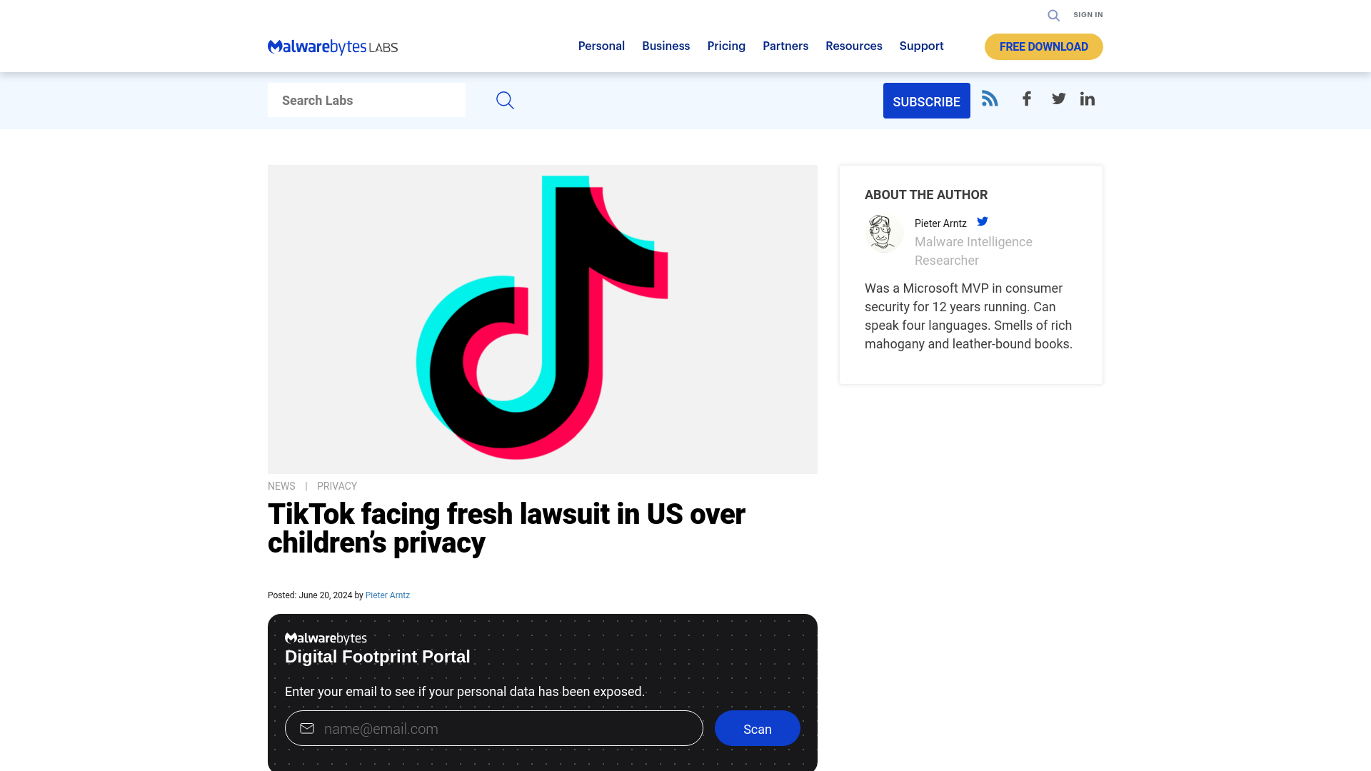 TikTok facing fresh lawsuit in US over children's privacy | Malwarebytes