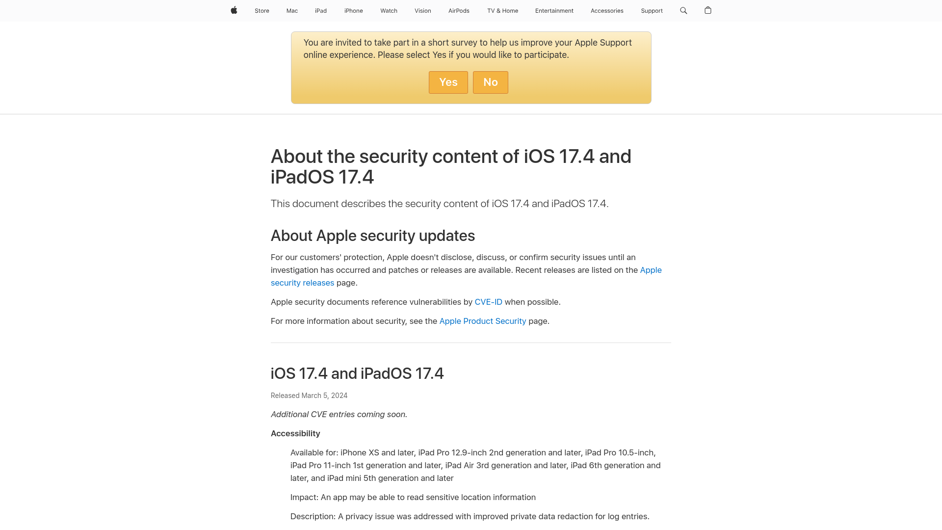 About the security content of iOS 17.4 and iPadOS 17.4 - Apple Support