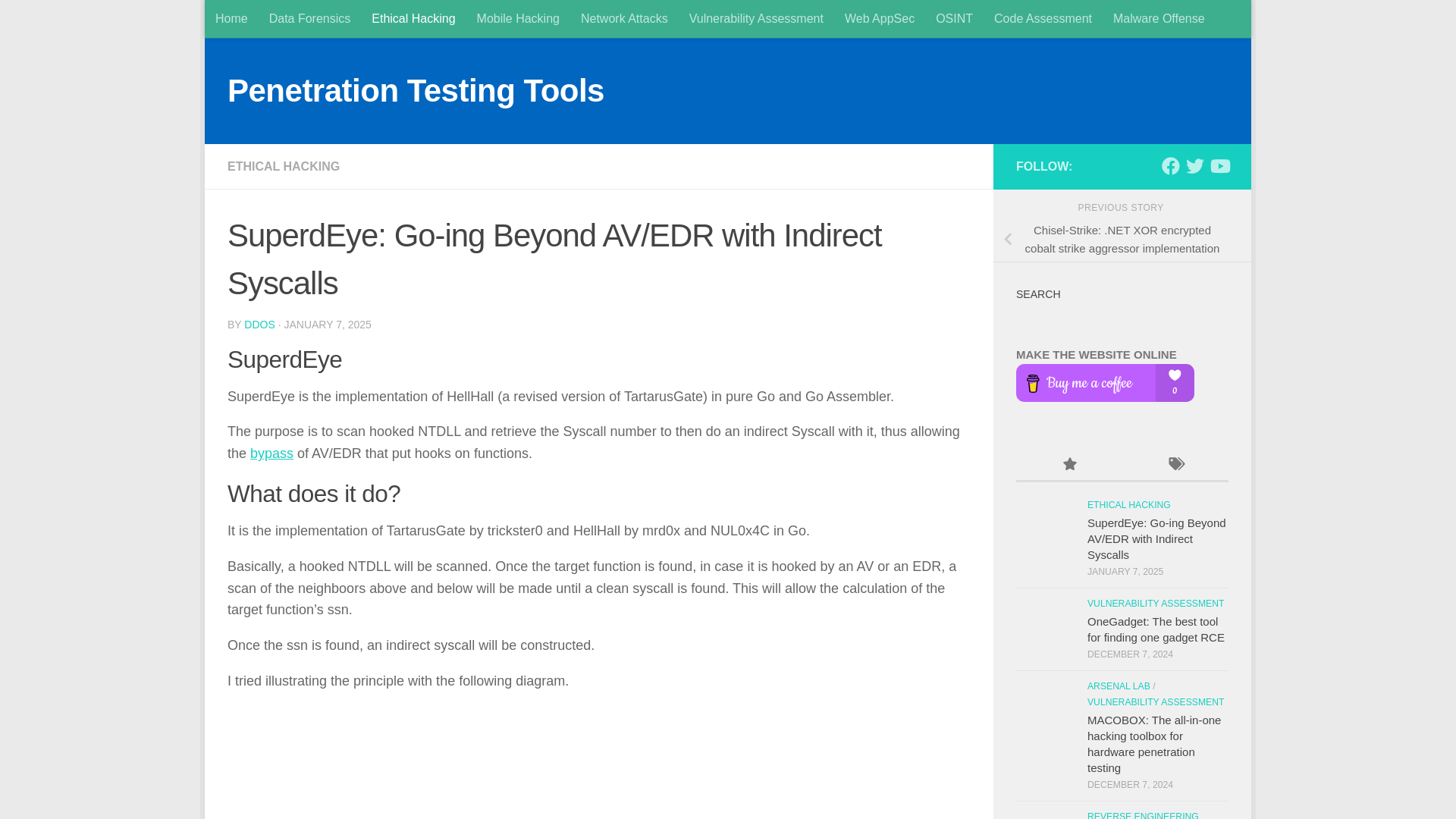 SuperdEye: Go-ing Beyond AV/EDR with Indirect Syscalls